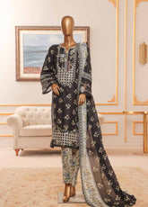 Bin Saeed Fabric - NSM-060-EMB R-64-3 Piece Chikankari Stitched Suit